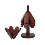 Coaster Set-Brown-4 Pcs