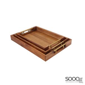 Tray Set-Brown-36x25cm/41x29cm/46x33cm