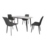 Baity-Dinning Table With 4 Chairs-Grey-grey--130x70cm