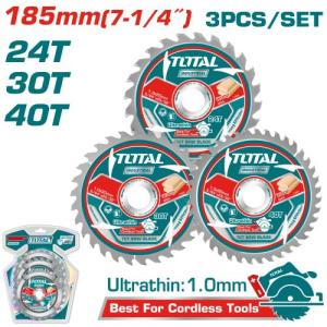 Total TAC236185 طقم صينية قص خشب 7.25 انش 3 قطع