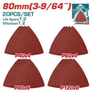 ورق حف مثلث TOTAL TAC78080201 P40*4/P60*4/P80*6/P120*6