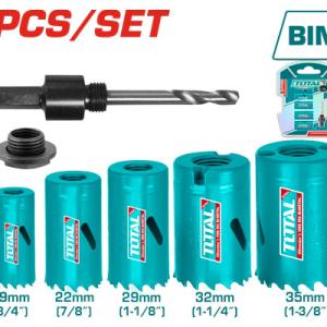 Total TACSH1071 Bi-metal Hole saw set 7Pcs 19,22,29,32,35 طقم هولسو