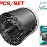 TOTAL TACSH3071 Hole saw set 7pcs hole saw set 7 قطع
Size:26，32，38，45，50，56 طقم هولسو