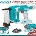 Total TCBNLI3508 فرد مسامير شحن 20 فولت مع بطارية وشاحن
Nail type: F15~F35