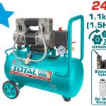 Total TCS1110242 كمبريسر هواء 24 لتر صامت 1.5 حصان ملف المنيوم
بدون زيت