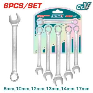Total THT102266 Combination spanner set طقم شق رنج 6 قطع 8-17 ملم