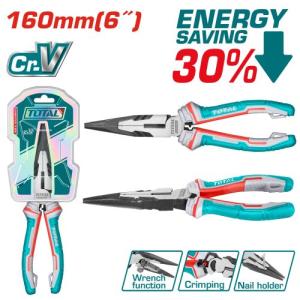 TOTAL THT220606S High Leverage Long Nose Pliers قطاعة بوز تقيلة "6 صناعي