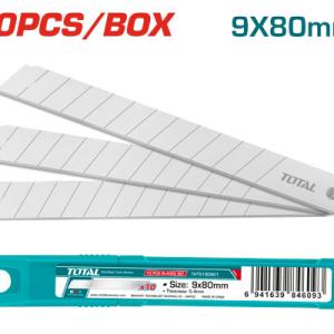 شفرات مشرط رفيع 10 قطع TOTAL THT5190901 9*80MM