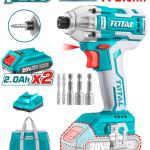 TOTAL TIRLI2002 Lithium-Ion impact driver Brushless 20V درل شد براغي شحن مع 2 بطارية وشاحن 