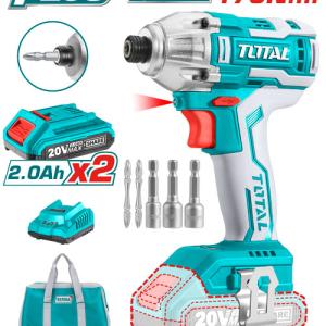 TOTAL TIRLI2002 Lithium-Ion impact driver Brushless 20V درل شد براغي شحن مع 2 بطارية وشاحن 