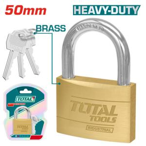 TOTAL TLK32502 Heavy duty brass block padlock قفل نحاس 50 ملم