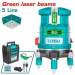 TOTAL TLL305205 Green laser beams
جهاز ليزر دائري متحرك 5 خط اخضر مع ستاند
Working Range: 0~30 m