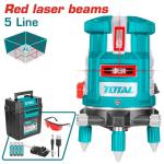 TOTAL TLL306505 Red laser beams جهاز ليزر دائري متحرك 5 خط احمر مع ستاند
Working Range: 0~30 m