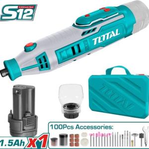 Total TMGLI12011 درمل شحن 12 فولت مع بطارية واكسسوارات 100 قطعة