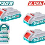 Total TOSLI240311 طقم بطاريات 20 فولت 2 أمبير عدد 3